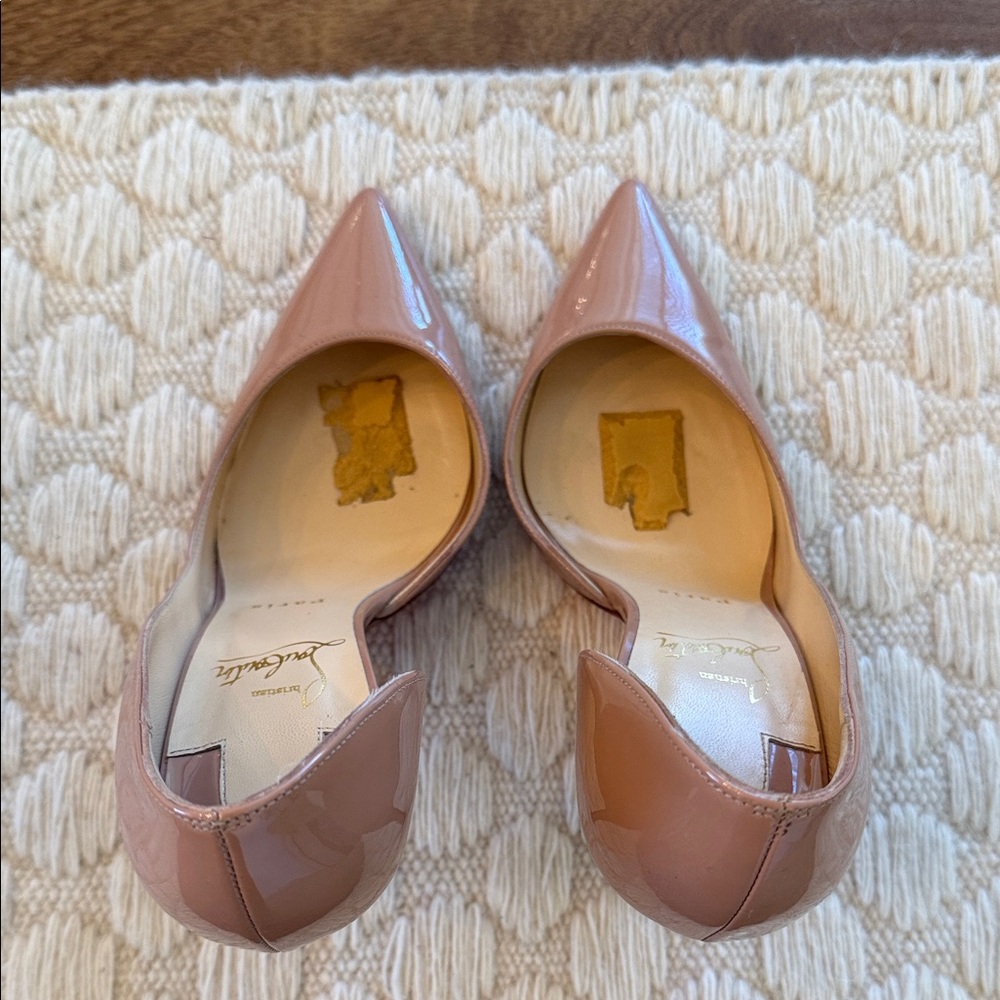 Christian Louboutin Iriza 100mm Nude Patent Leather Heels | Size 38 - Picture 8 of 11